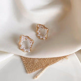 Earrings Geometric Small Pearls Pattern